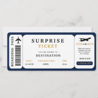 Überraschungsreise-Ticket Flugreise-Boardingpass