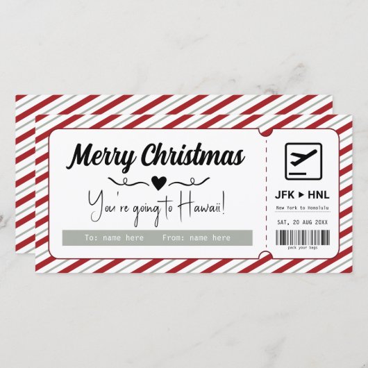 Überraschungsreise Weihnachts-Gutschein Boarding P (Vorne/Hinten)