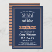 Überraschungsruhestand Party Navy Blue White & Cop Save The Date (Vorne/Hinten)