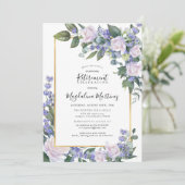 Überraschungsruhestand Party White Rose Blue Flora Einladung (Stehend Vorderseite)