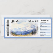 Überraschungszertifikat Alaska Boarding Pass Einladung (Vorderseite)
