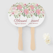 Überreich gesegnet rosa Blumenmuster Fächer (Vorne und Hinten)