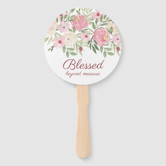 Überreich gesegnet rosa Blumenmuster Fächer (Vorderseite)