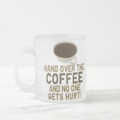 Überreichen Sie den KAFFEE! Mattglastasse (Links)