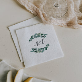 Überreiches Foliage Wedding Monogram Serviette