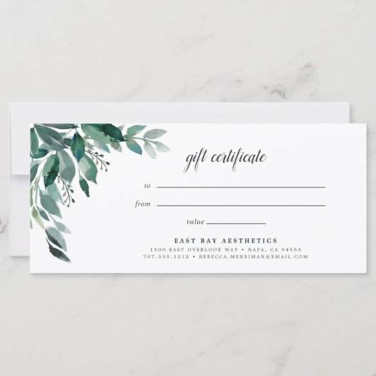 Überreiches Geschenkgutschein (Rückseite)