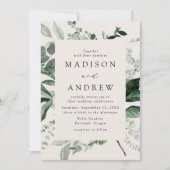 Überreiches Greenery Cream Foto Hochzeit Einladung (Vorderseite)