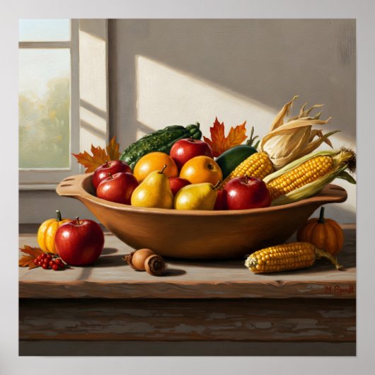 Überreichlich Erntepflanzen rustikaler Bauernhof Poster (Vorne)