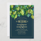 Überreichlich Foliage Fall Greenery Blue Modern We Einladung (Vorderseite)