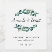 Überreichliche Foliage Personalisierte Hochzeit Weinetikett (Einzelnes Label)