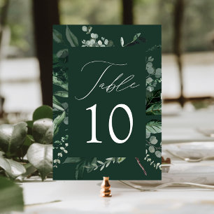 Überreichliche Greenery Wedding Tischnummer Card