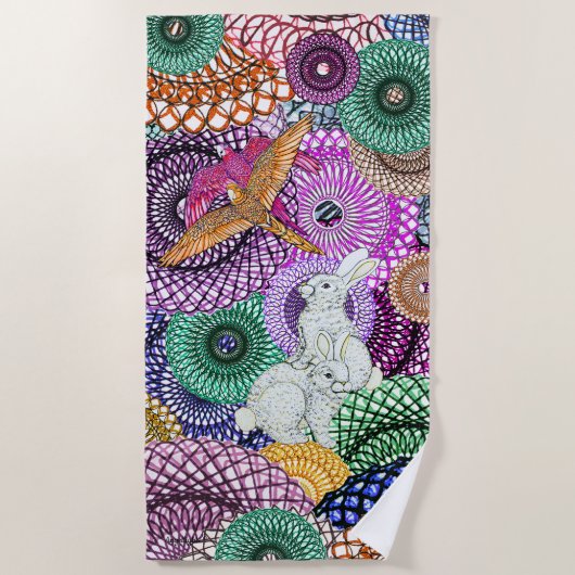 Überreichliche Kaninchen Strandtuch (Vorderseite)