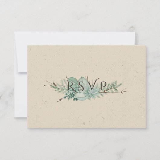 Überreichliche Liebe - Succulent Bouquet Wedding R RSVP Karte (Vorderseite)