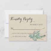 Überreichliche Liebe - Succulent Bouquet Wedding R RSVP Karte (Rückseite)