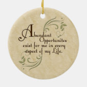 Überreichliche Möglichkeiten zur Affirmation Ornam Keramikornament (Hinten)