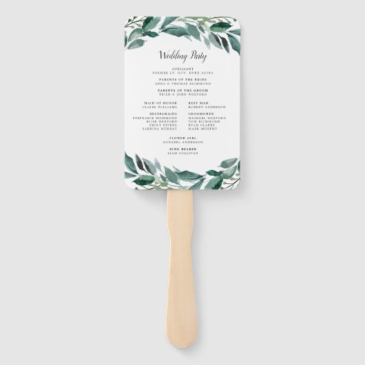 Überreichliches Foliage-Hochzeitsprogramm Fächer (Rückseite)