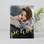 Überreichliches friedenssichtiges Foto Folien Feiertagskarte (Stehend vorne)