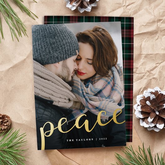 Überreichliches friedenssichtiges Foto Folien Feiertagskarte