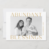 Überreichliches Segen-Gold-Foto Feiertagskarte (Vorderseite)