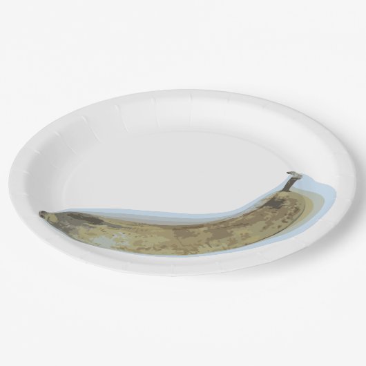 Überreife Bananenplatte Pappteller (Schrägansicht)