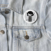 Überreizte ästhetische Chibi-Mädchen-Illustration Button (Beispiel)