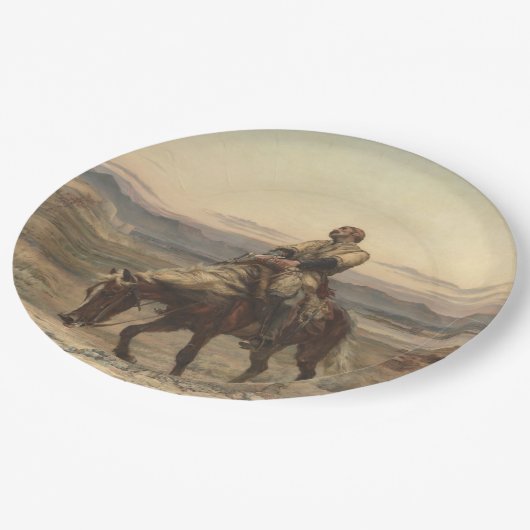 Überreste einer Armee (von Elizabeth Thompson) Pappteller (Schrägansicht)