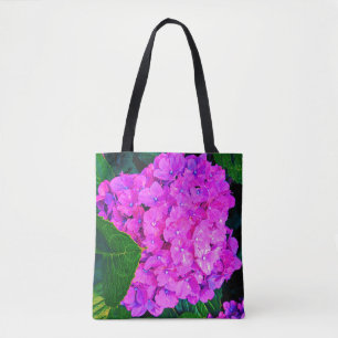 Übersättigte rosa Hortensienblüte Tasche