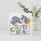 Überschlafen - Party aus Holz - SRF Einladung (Stehend Vorderseite)