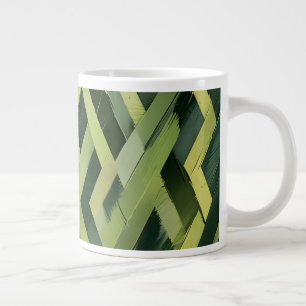 Überschneidende Formen mit grüner Geometrie Jumbo-Tasse