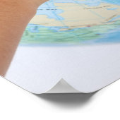 Überschneidende Hände und ein Globus Poster (Ecke)