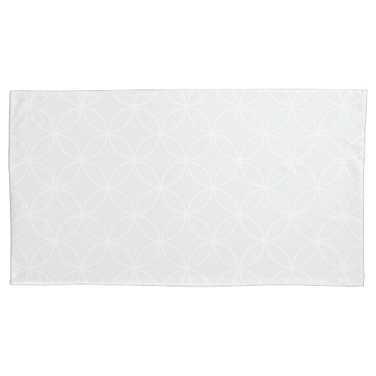 Überschneidende Kreise Weiß über blassgraues Muste Kissenbezug (Vorderseite-Links)