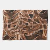 Überschneidende Kurven in Bandformen, braunes Reli Geschirrtuch (Horizontal)