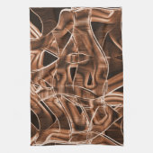 Überschneidende Kurven in Bandformen, braunes Reli Geschirrtuch (Vertikal)