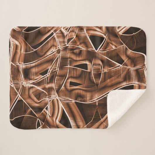 Überschneidende Kurven in Bandformen, braunes Reli Sherpadecke (Vorderseite (Horizontal))