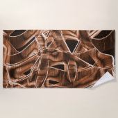 Überschneidende Kurven in Bandformen, braunes Reli Strandtuch (Vorderseite)