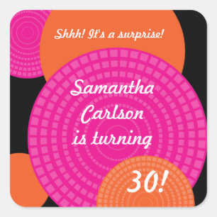 Überschneidenkreis-Geburtstags-Aufkleber Quadratischer Aufkleber