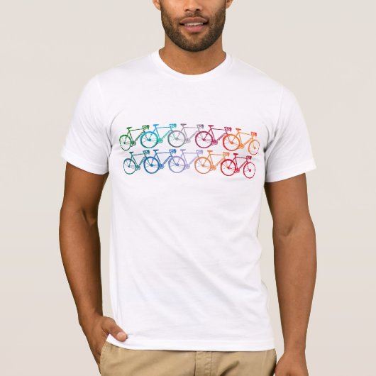 Überschneiderräder farbenfrohe Bikes weiß T-Shirt (Vorderseite)