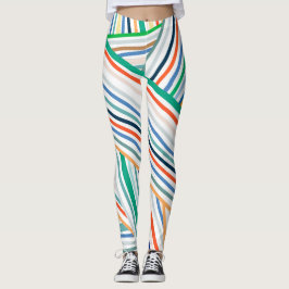 Überschneidung Streifen Scarf Leggings