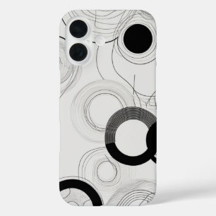 Überschneidung von Circles Line Art iPhone 16 Hülle
