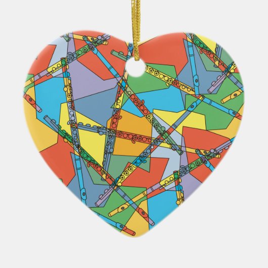 Überschneidung von Flöten Keramik Ornament (Vorne)