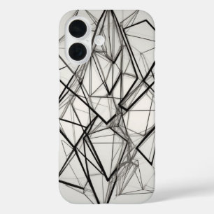 Überschneidung von Kunst in Diamantlinien iPhone 16 Hülle