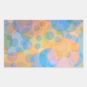 Überschneidung von Pastell Circles Modernes Design Rechteckiger Aufkleber