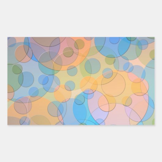 Überschneidung von Pastell Circles Modernes Design Rechteckiger Aufkleber (Vorderseite)