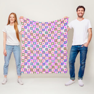 Überschneidung von Polka Docks in Rosa und Grün Fleecedecke