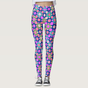 Überschneidung von Polka Dots in Rosa und Grün Bla Leggings