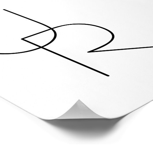 Überschneidungen | Schwarz auf Weiß Poster (Ecke)