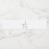 Überschneidungen | Schwarz auf Weiß Wasserflaschenetikett (Einzelnes Label)