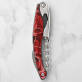 Überschneidungen und Kreuzungen roter Acrylausschn Kellnermesser (Rückseite)