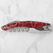 Überschneidungen und Kreuzungen roter Acrylausschn Kellnermesser (Rückseite)