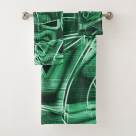 Überschneidungen und Kreuzungen von grünen Acrylat Badhandtuch Set
